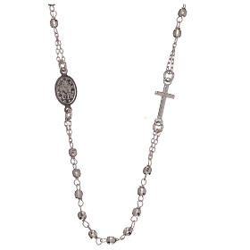 925 silver rosary necklace Our Lady of Miracles with 1 mm beads