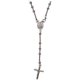 Collar rosario plata 925 con crucifijo granos 2 mm