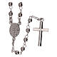 Collar rosario plata 925 Virgen Milagrosa y cruz granos 1 mm s2