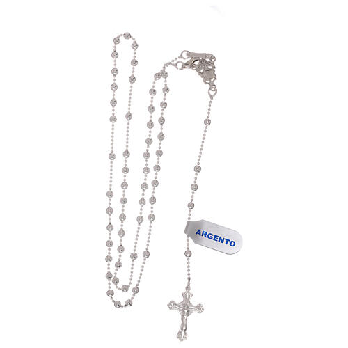 STOCK Rosary necklace of 925 silver, 3 mm beads 4