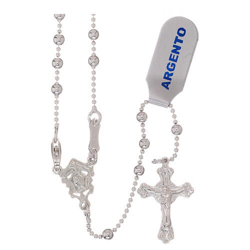 STOCK Rosary necklace 925 silver beads 3 mm 1