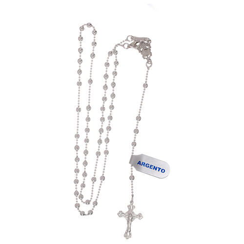 STOCK Rosary necklace 925 silver beads 3 mm 4