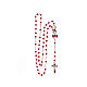 Rosary with red stones and heart-shaped medal, 925 silver s4