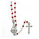 Rosary 925 silver red stone heart cross s2