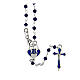 Rosary 925 silver blue stone heart cross s1