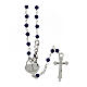 Rosary 925 silver blue stone heart cross s2