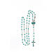 Rosary with light blue stones and heart-shaped medal, 925 silver s4