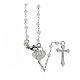 Rosary with white stones and heart-shaped medal, 925 silver s1