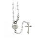 925 silver rosary white stone beads cross heart centerpiece s2