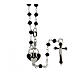 Rosary with black stones and heart-shaped medal, 925 silver s1