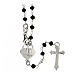 Rosary with black stones and heart-shaped medal, 925 silver s2