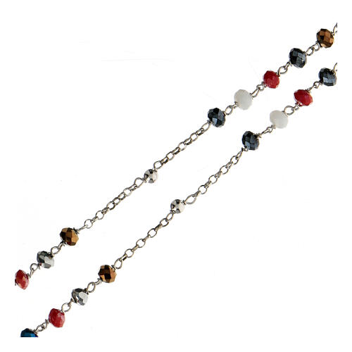Rosary of 925 silver, multicoloured beads, E Gioia Sia 5