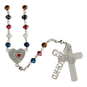 Terços Prata: Terço prata 925 contas multicores E Gioia Sia grandes dimensões