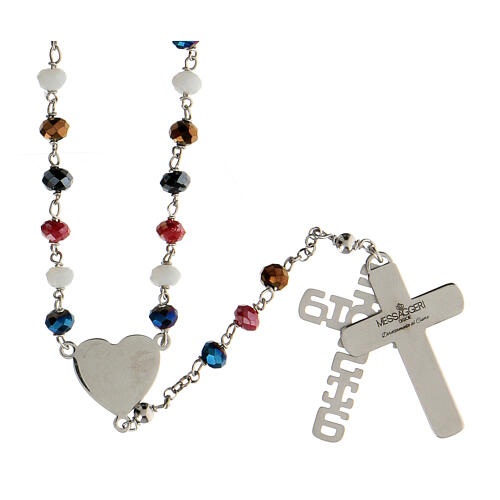 Rosary 925 silver with multi-color beads and E Gioia Sia lettering 4