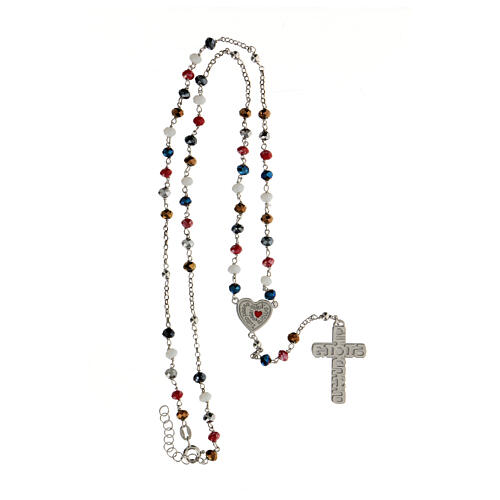 Rosary 925 silver with multi-color beads and E Gioia Sia lettering 6
