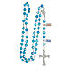 Rosary in shiny 925 silver with blue faceted crystal beads 8 mm s4