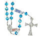 Rosary in silver 925, 8 mm faceted shiny blue crystal beads s1