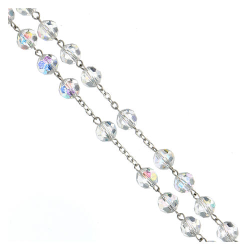 Rosary in shiny 925 silver with aquamarine faceted crystal beads 8 mm 3