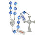 Rosary in shiny 925 silver with light blue faceted crystal beads 8 mm s2