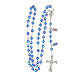 Polished silver rosary blue crystal beads 8 mm s4