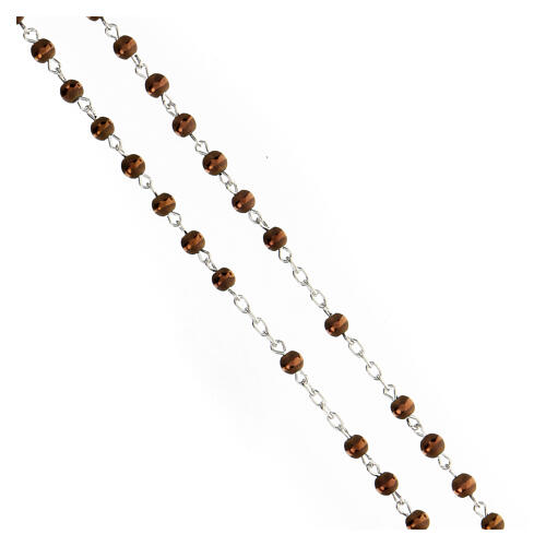 Rosary in 925 silver with 4 mm brown hematite beads 3