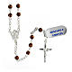 925 silver rosary with brown hematite beads 4 mm matte shiny line decor s1