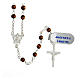 925 silver rosary with brown hematite beads 4 mm matte shiny line decor s2