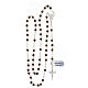 925 silver rosary with brown hematite beads 4 mm matte shiny line decor s4