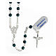 Rosary in 925 silver with 4 mm blue hematite beads Mary s1