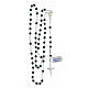 Silver rosary with 4 mm hematite blue beads 925 silver Mary medal s4