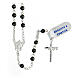Silver rosary 925 crucifix grey hematite beads 4 mm s1
