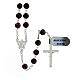 Rosary in 925 silver with 6 mm purple agate beads s2