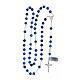 Sterling silver rosary crucifix glass blue beads 6 mm s4