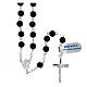 Sterling silver rosary volcanic beads 6 mm modern cross s1