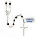 Rosary in 925 silver with 4x4 mm mahogany beads Mary s2