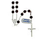 Rosary mahogany wood beads 6 mm 925 silver modern cross s2