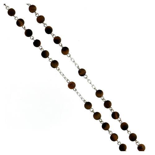 Rosary 925 silver polished tiger eye beads 6 mm 3