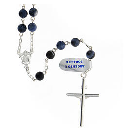 Rosary in 925 silver with 6 mm beads