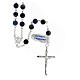 Rosary sodalite polished beads 6 mm 925 silver tubular cross s1