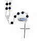 Rosary sodalite polished beads 6 mm 925 silver tubular cross s2