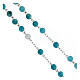 Rosary in 925 silver with 6 mm light blue and white hematite beads s3