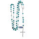 Rosary in 925 silver with 6 mm light blue and white hematite beads s4
