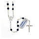 Rosary in 925 silver with 4 mm dark blue hematite beads s1