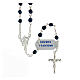 Rosary 925 silver faceted dark blue hematite beads 4 mm s2