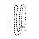 Rosary 925 silver faceted dark blue hematite beads 4 mm s4