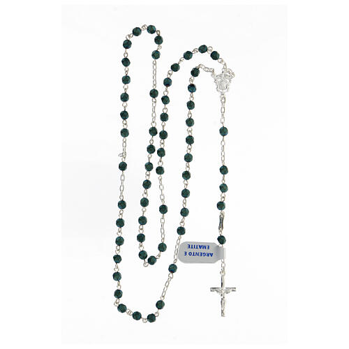 Rosary in 925 silver with 4 mm green hematite beads 4