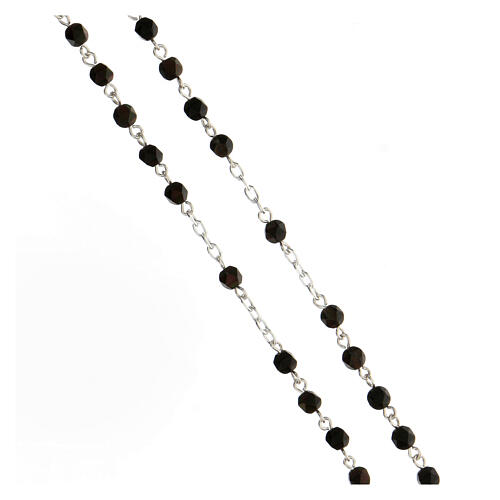 Rosary in 925 silver with 4 mm brown hematite beads 3