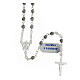 Silver rosary grey multifaceted hematite beads 4mm s2
