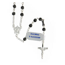 Rosary in 925 silver with 4 mm hematite beads