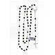 Rosary 4 mm dark grey hematite beads 925 silver crucifix s4